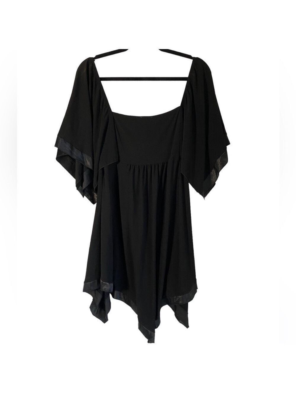 Whimsigoth Fairy Witchy Dark Feminine Dots Tunic Top Small Black Stretch Knit - Picture 11 of 11